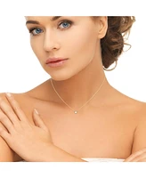 LuvMyJewelry Cushion Cut Natural Diamond 14K Gold Birthstone Necklace