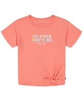 Tommy Hilfiger Toddler Girls Tie-Front Logo Graphic T-Shirt