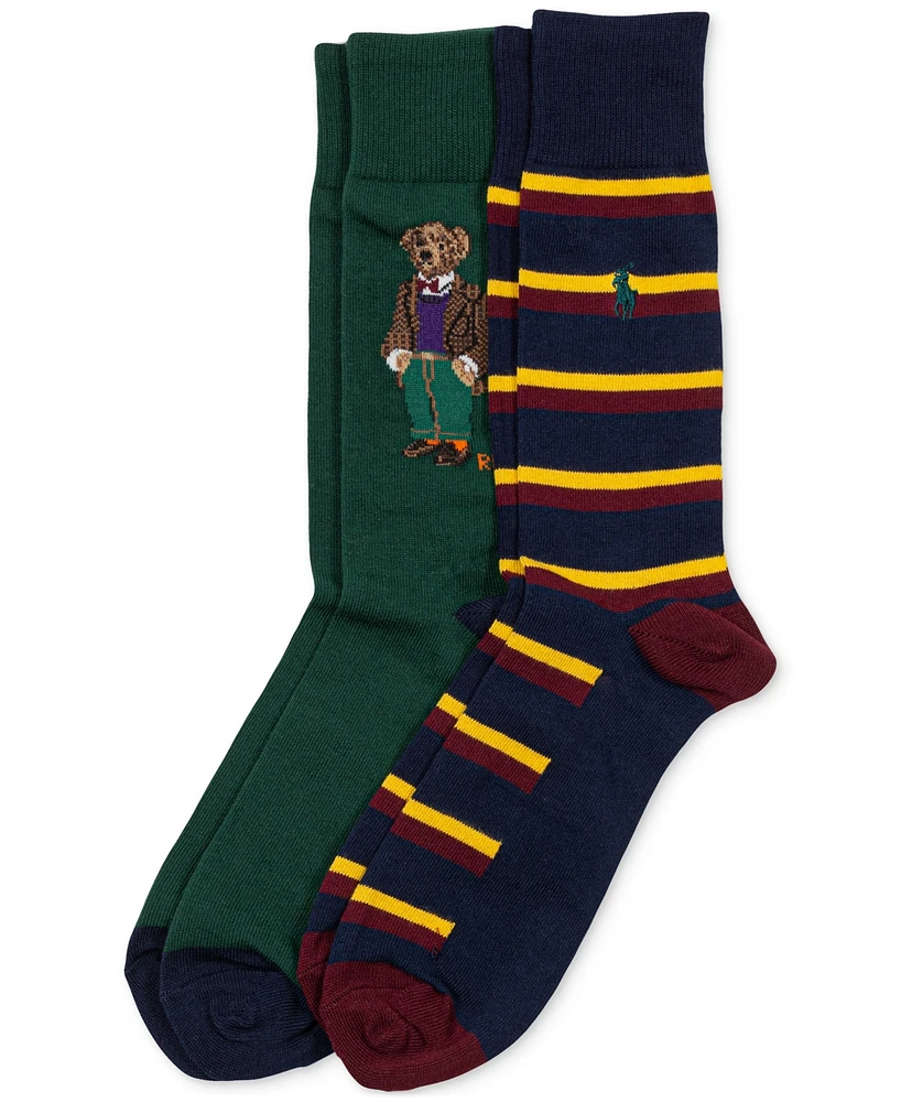 Polo Ralph Lauren Men's 2-Pk. Madison Tweed Bear Slack Socks