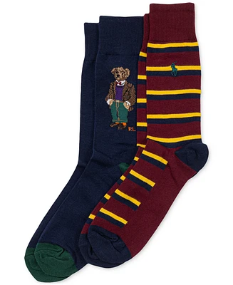 Polo Ralph Lauren Men's 2-Pk. Madison Tweed Bear Slack Socks