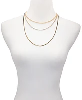 Guess Rhinestone Layered Tennis Necklace, 16" + 2" extender