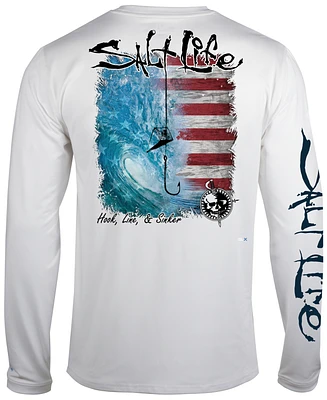 Salt Life Men's Hook Line Sinker Salute Graphic Long-Sleeve Performance T-Shirt