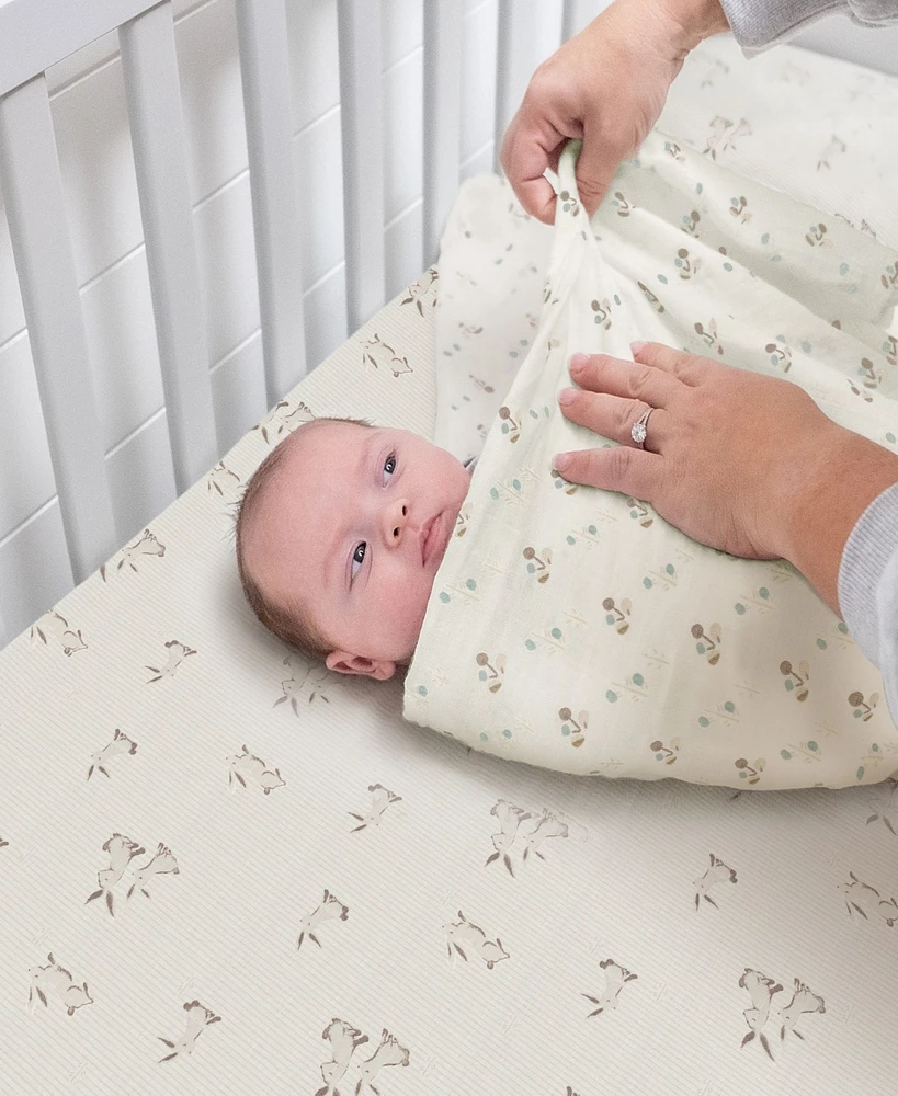Crane Baby Cotton Bunny Fitted Crib Sheet