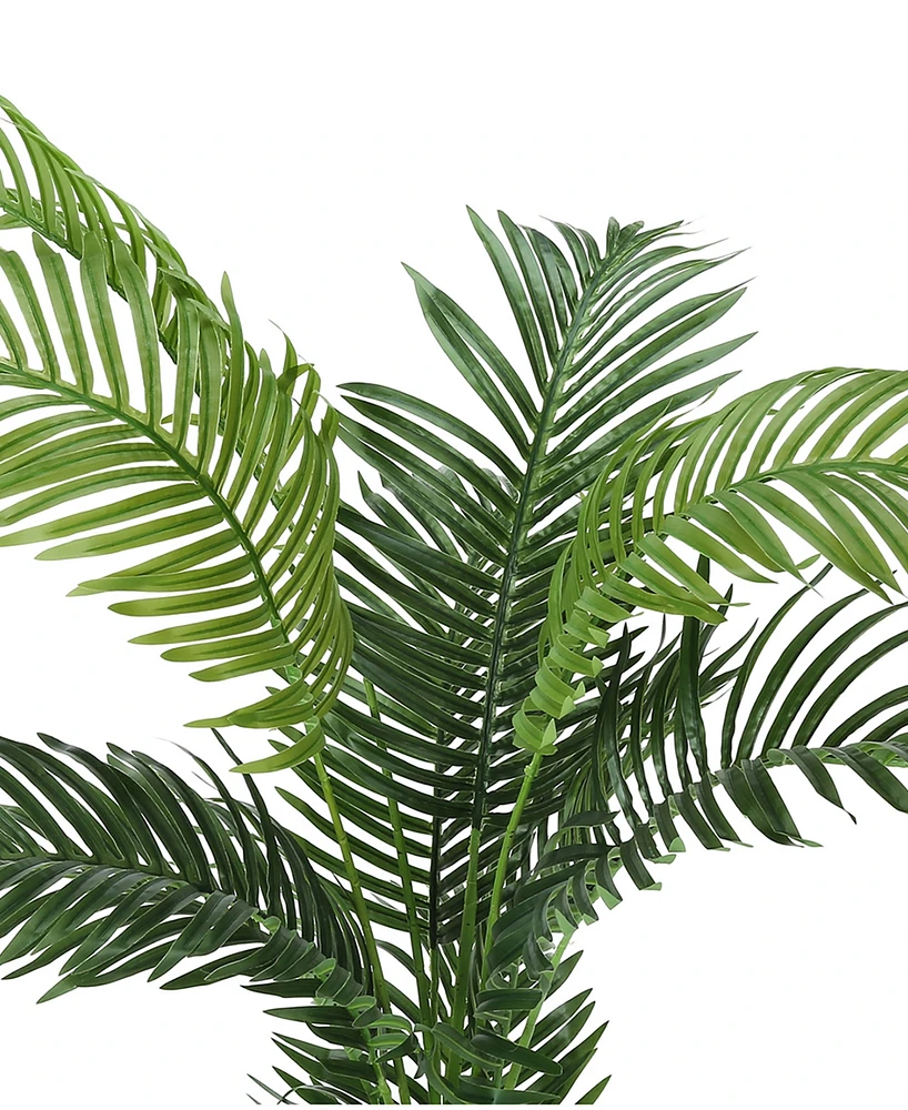 Monarch Specialties 57" Indoor Artificial Floor Palm Tree with Black Pot
