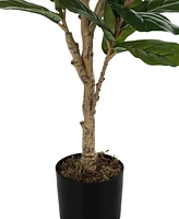 Monarch Specialties 47" Indoor Artificial Floor Fiddle Tree with Black Pot