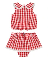 Tommy Hilfiger Baby Girls Gingham Check Top and Bloomer Shorts Set