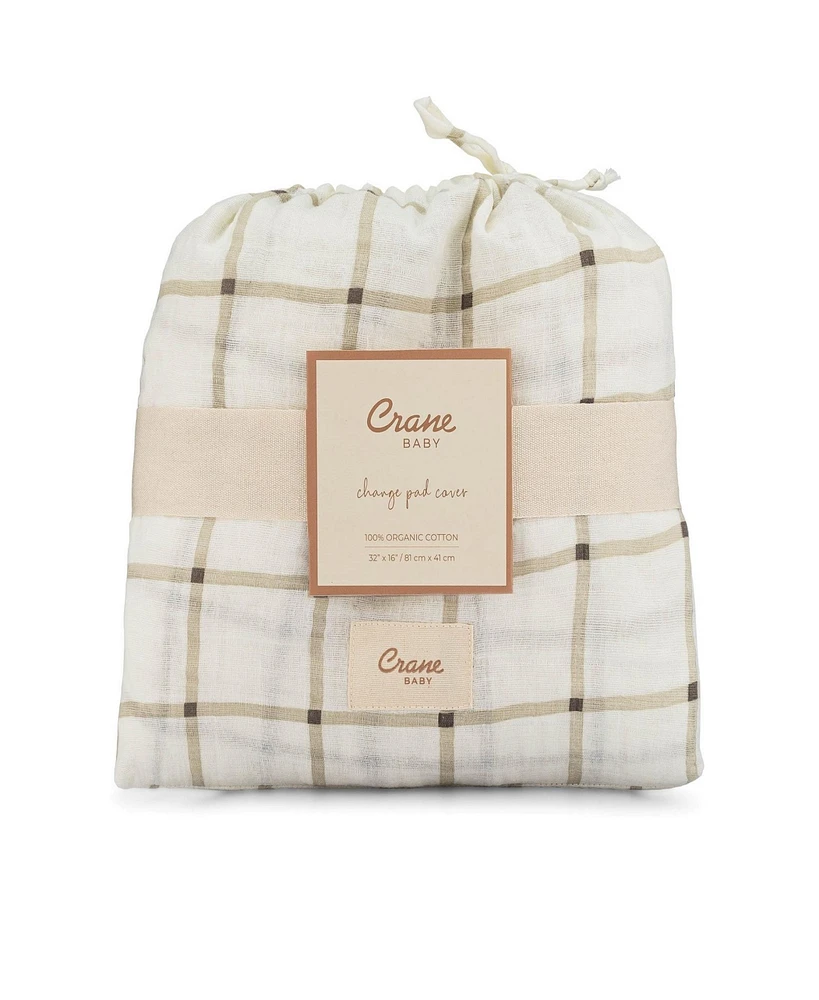 Crane Baby Cotton Check Change Pad Cover