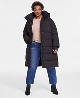 Bcbgmaxazria Plus Hooded Pillow-Collar Puffer Coat