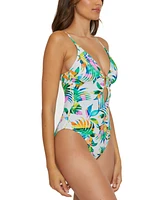 Becca Women's Isla Verde Tropical-Print One-Piece Swimsuit