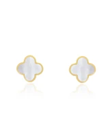 The Lovery Small Mother of Pearl Clover Stud Earrings