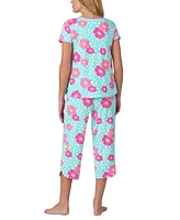 Cuddl Duds Women's 2-Pc. Printed Cropped Pajamas Set