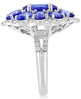 Effy Tanzanite (5-7/8 ct. t.w.) & Diamond (3/8 ct. t.w.) Flower Ring in 14k White Gold