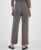 Jm Collection Women's Printed Wide-Leg Knit Pants, Created for Macy's