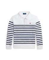 Polo Ralph Lauren Big Boy Striped Spa Terry Quarter-Zip Sweatshirt