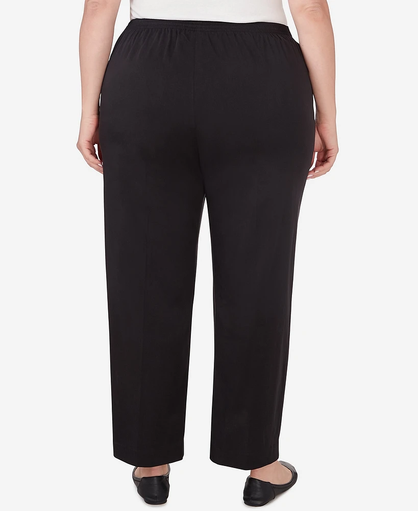Alfred Dunner Plus Opposites Attract Short Length Sateen Pant