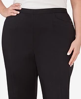 Alfred Dunner Plus Opposites Attract Average Length Sateen Pant