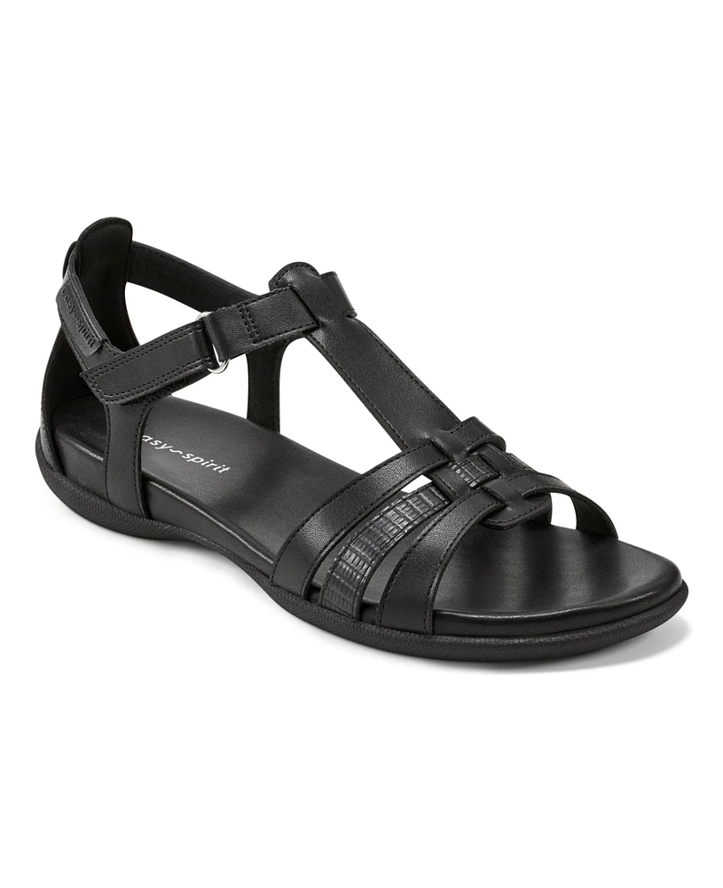 Easy Spirit Women's Leia Round Toe Strappy Flat Sandals