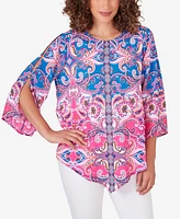 Ruby Rd. Petite Woven Paisley Top