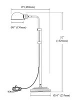 Dainolite 40" Metal Fedora 1 Light Adjustable Pharmacy Floor Lamp