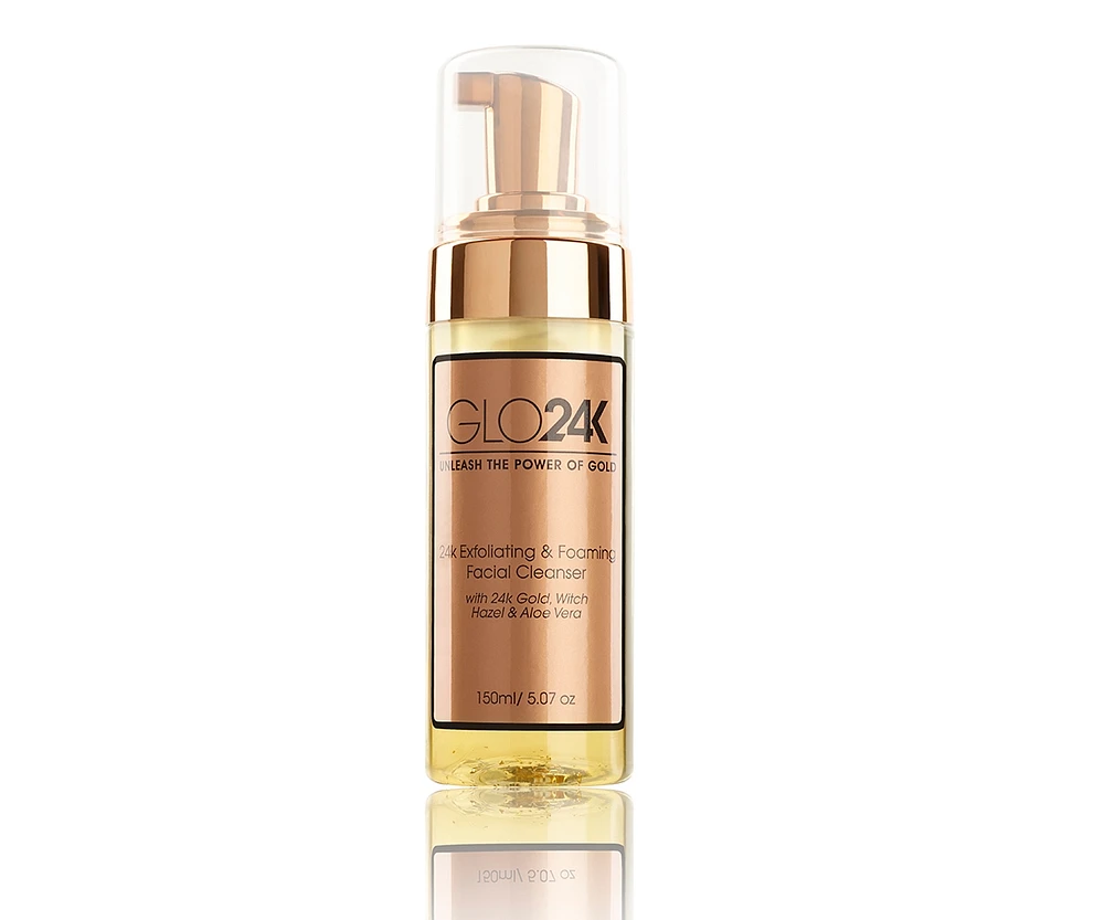 GLO24K 24K Exfoliating & Foaming Facial Cleanser 5oz