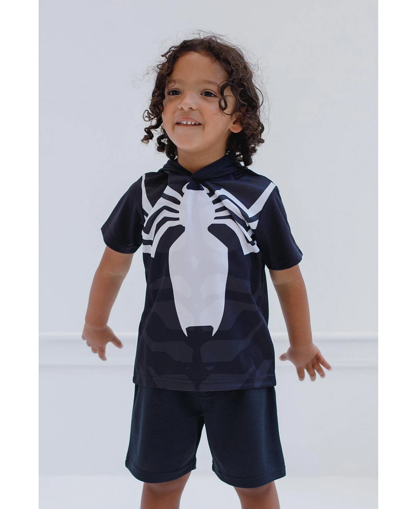 Marvel Toddler Boys Spider-Man Venom Athletic T-Shirt Mesh Shorts Outfit Set