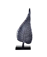 Nearly Natural 17in. Aluminum Bodhi Leaf Sculpture Decorative Accent