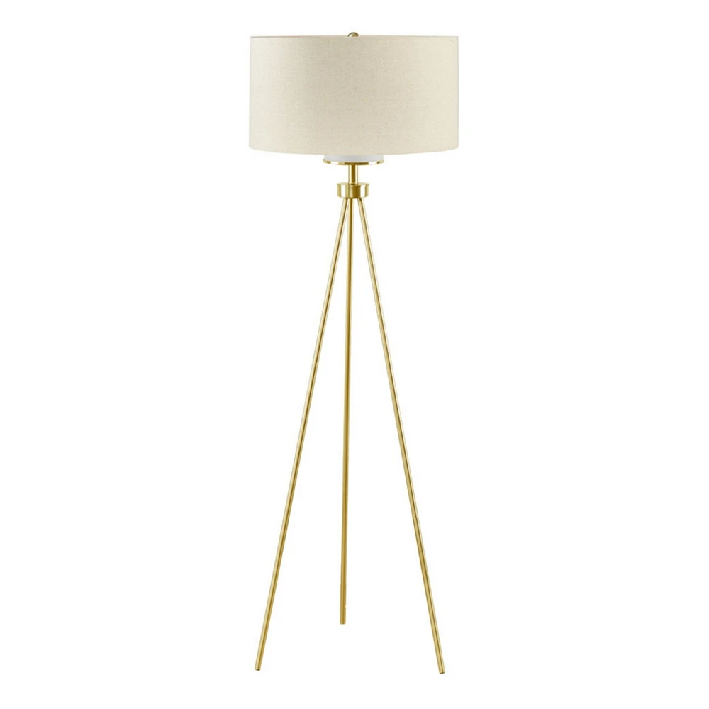 Simplie Fun Pacific Metal Tripod Floor Lamp With Glass Shade