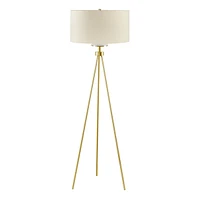 Simplie Fun Pacific Metal Tripod Floor Lamp With Glass Shade