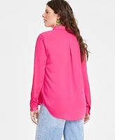 On 34th Women's Button-Front Crepe Shirt