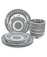 Bia Cordon Bleu Arabesque 12-Piece Dinnerware Set, Service for 4