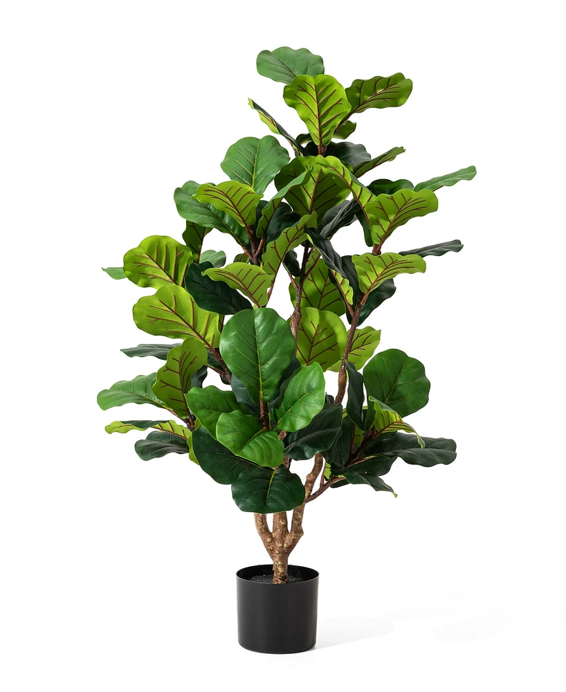 Glitzhome 3.5ft. Faux Fiddle Leaf Fig Tree in Pot