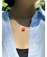 seree Bunny — Pink agate pendant necklace