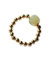 seree Arya — Jade and beaded gold stretch ring