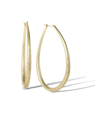 Jessica Simpson Womens Oval Textured Hoop Earrings - Gold or Silver-Tone Large Hoop Earrings