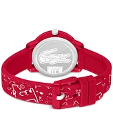 Lacoste Kid's Red Printed Silicone Strap Watch 33mm