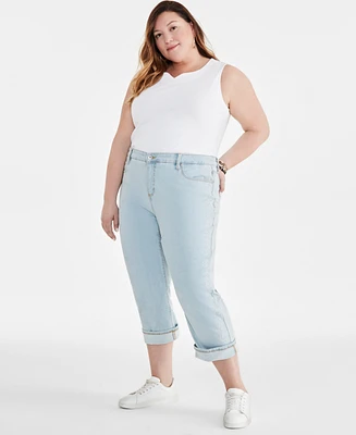 Style & Co Plus Embroidered Curvy Capris, Created for Macy's