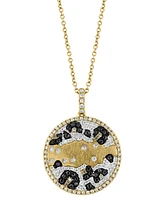 Effy White, Black & Espresso Diamond 18" Pendant Necklace (5/8 ct. t.w.) in 14k Gold