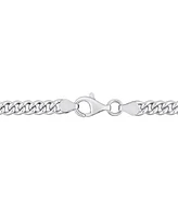 Lab-Grown Emerald Curb Link Bracelet (7/8 ct. t.w.) in Sterling Silver