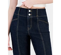 Tinseltown Juniors' Super-High-Rise Split-Seam Flare-Leg Jeans, Created for Macy's