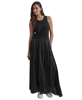 Dkny Women's Mixed-Media Sleeveless Maxi Dress