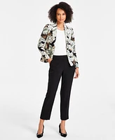 Kasper Women's Leaf-Print One-Button Blazer