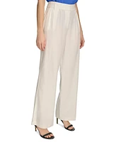 Calvin Klein Women's Linen-Blend Wide Leg Pants