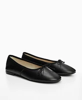 Mango Women's Bow Leather Ballerina