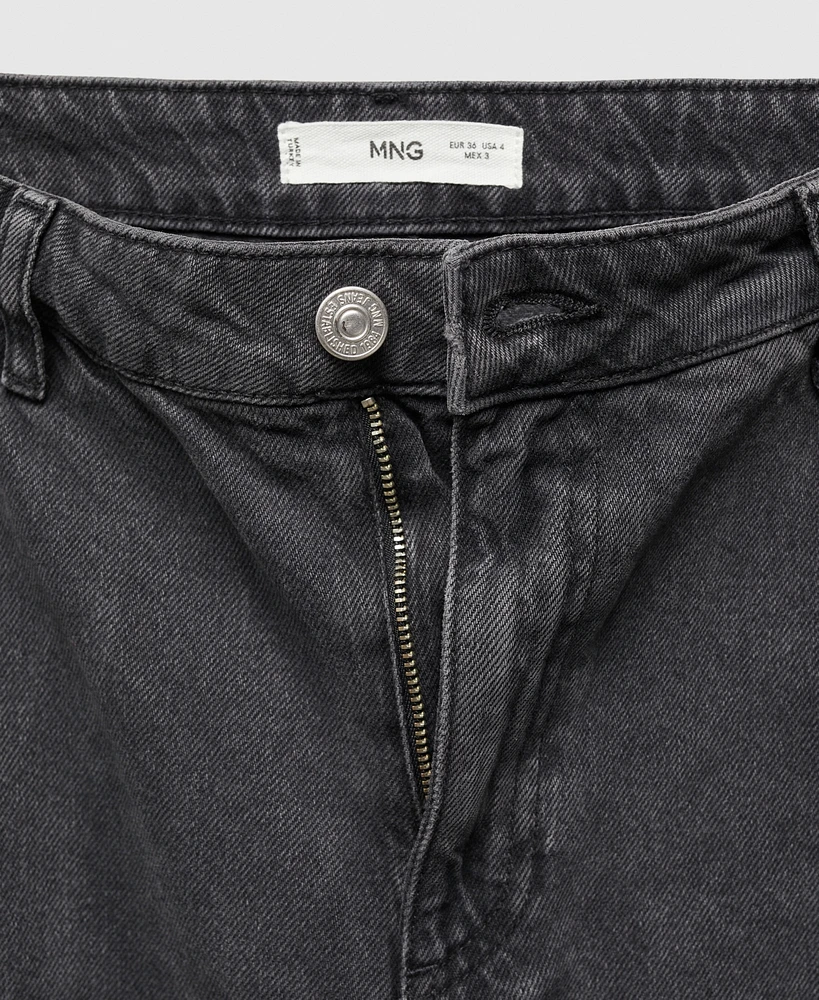 Mango Women's Mid-Rise Slouchy Cargo Jeans