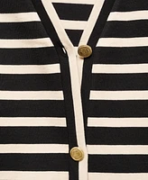 Mango Women's Buttons Detail Striped Cardigan