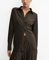 Mango Women's Buttons Detail Textured Shirt