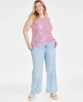 On 34th Trendy Plus Size Sequined Tank Top, Created for Macy's