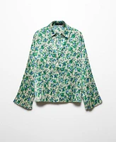 Mango Women's Printed Shirred Shirt