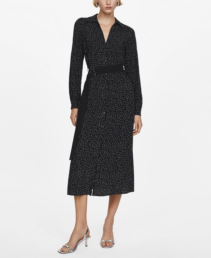 Mango Women's Polka-Dots Shirt Dress