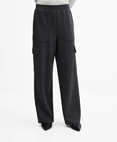 Mango Women's Elastic Waist Cargo Pants